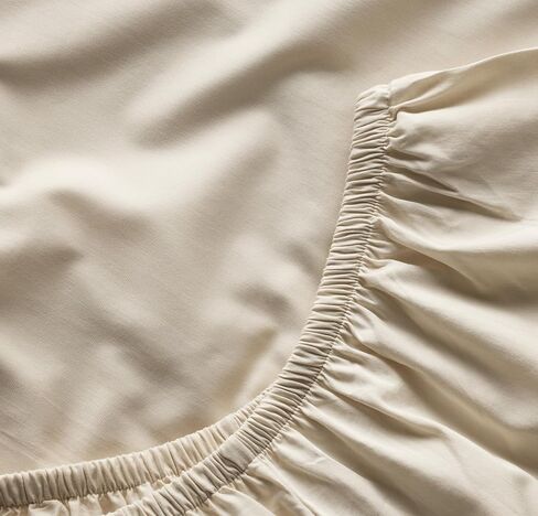 Boll & Branch Signature Hemmed Fitted Crib Sheet - One Size, Natural - Toxin-Free, Soft 100% Organic Cotton - Top-Stitched Elastic Band, Secure Fit in Saudi Arabia