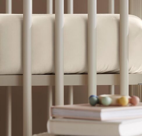 Boll & Branch Signature Hemmed Fitted Crib Sheet - One Size, Natural - Toxin-Free, Soft 100% Organic Cotton - Top-Stitched Elastic Band, Secure Fit in Saudi Arabia