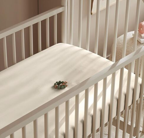 Boll & Branch Signature Hemmed Fitted Crib Sheet - One Size, Natural - Toxin-Free, Soft 100% Organic Cotton - Top-Stitched Elastic Band, Secure Fit in Saudi Arabia