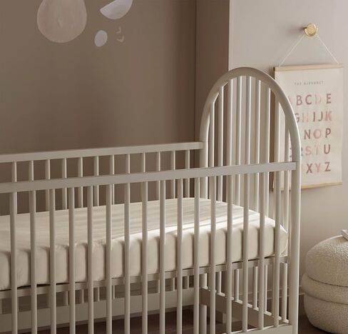 Boll & Branch Signature Hemmed Fitted Crib Sheet - One Size, Natural - Toxin-Free, Soft 100% Organic Cotton - Top-Stitched Elastic Band, Secure Fit in Saudi Arabia