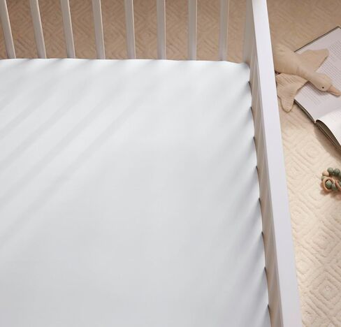 Boll & Branch Signature Hemmed Fitted Crib Sheet - One Size, Natural - Toxin-Free, Soft 100% Organic Cotton - Top-Stitched Elastic Band, Secure Fit in Saudi Arabia