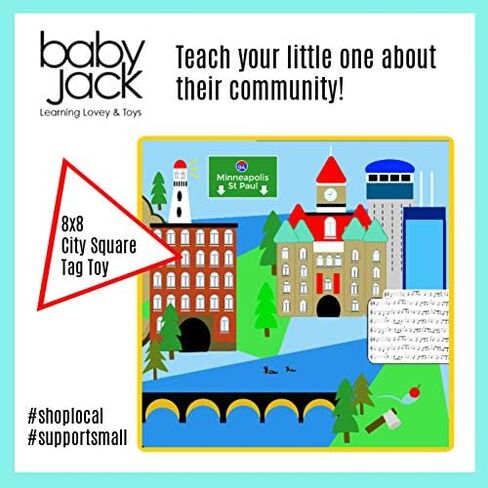 لعبة عربة الأطفال المربعة لوقت البطن من ذا ليرنينج لوفي سيتي للتجعيد والتسنين مقاس 8 × 8 بوصة (مدينتان توأم) in Kuwait