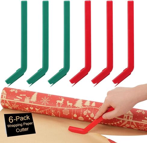 6Pcs Wrapping Paper Cutter, Handheld Gift Wrap Cutter Tool Blade Paper Slicer Christmas Gift Wrapping Paper Cutter Cutting Tools for Wrapping Paper Craft Paper Multiple Colors in Saudi Arabia