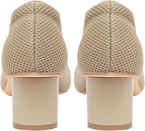 Pointed Toe Chunky Heels for Women Closed Toe Block Heels Pumps Buckle Strap Stretchy Knit Heels Comfortable Slip On Pumps Dress Shoes for Work Wedding Daily Wear in Kuwait