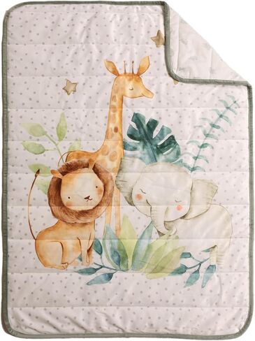 Life Comfort 8 Piece Nursery Bundle, Botanical Green includes 1 Reversible Comforter, 2 Fitted Sheets, 1 Soft Blanket, 2 Flannel Receiving Blankets, 1 Bunny Baby Buddy & Muslin Wearable Sleep Sack in Saudi Arabia