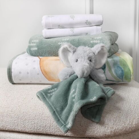 Life Comfort 8 Piece Nursery Bundle, Botanical Green includes 1 Reversible Comforter, 2 Fitted Sheets, 1 Soft Blanket, 2 Flannel Receiving Blankets, 1 Bunny Baby Buddy & Muslin Wearable Sleep Sack in Saudi Arabia