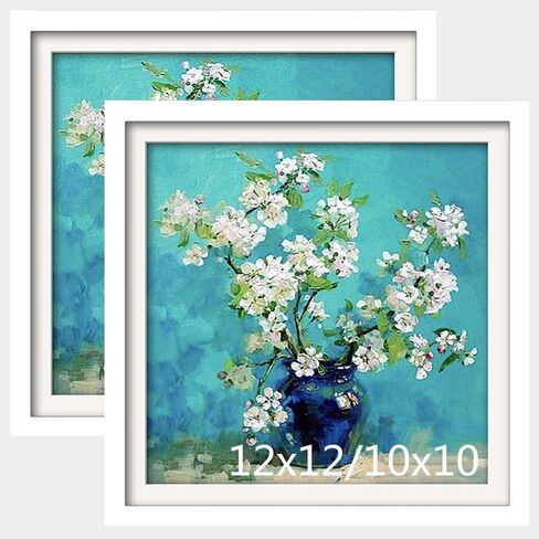 Diamond Painting Wood Frames, Diamond Art Frames for 12X12 Inch (30X30CM) Diamond art Paintings, Wood Frame with Mat (Black,2 Pack) in Kuwait