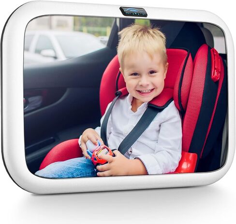 Baby Car Mirror, Safely Monitor Infant Child in Rear Facing Car Seat, Wide View Mirror Shatterproof Adjustable Acrylic 360° Rotation for Backseat, Crash Tested and Certified for Safety in Saudi Arabia