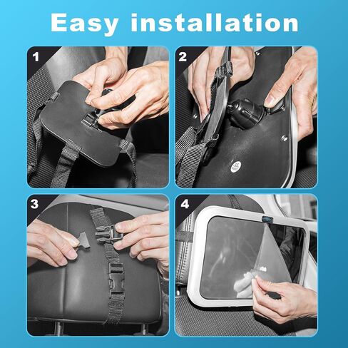 Baby Car Mirror, Safely Monitor Infant Child in Rear Facing Car Seat, Wide View Mirror Shatterproof Adjustable Acrylic 360° Rotation for Backseat, Crash Tested and Certified for Safety in Saudi Arabia