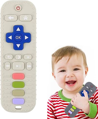 Baby Teething Toys,Silicone Chew Toy for Infant Toddlers,TV Remote Control Toys for Baby Teething Relief,Teething Toys for Babies 0-24 Months BPA Free (White) in Saudi Arabia