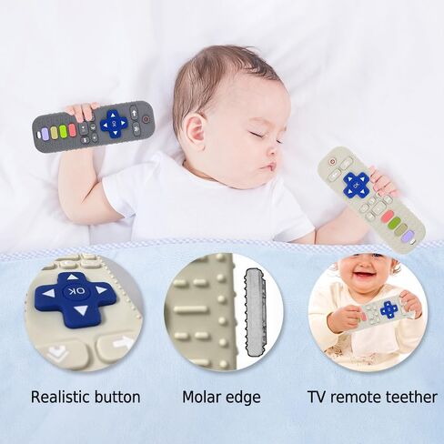 Baby Teething Toys,Silicone Chew Toy for Infant Toddlers,TV Remote Control Toys for Baby Teething Relief,Teething Toys for Babies 0-24 Months BPA Free (White) in Saudi Arabia