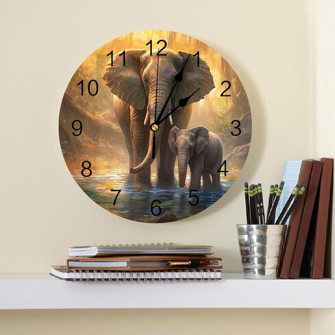 Wall Clock 10 Inch Silent Non-Ticking, Summer Turquoise Tropical Succulent Plants Round Decorative Clock for Living Room Bedroom Kitchen School Easy to Read Battery Operated Mute Clock in Saudi Arabia