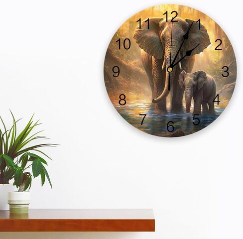 Wall Clock 10 Inch Silent Non-Ticking, Summer Turquoise Tropical Succulent Plants Round Decorative Clock for Living Room Bedroom Kitchen School Easy to Read Battery Operated Mute Clock in Saudi Arabia