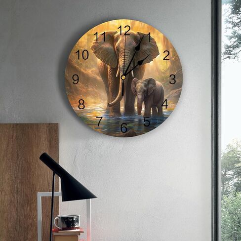 Wall Clock 10 Inch Silent Non-Ticking, Summer Turquoise Tropical Succulent Plants Round Decorative Clock for Living Room Bedroom Kitchen School Easy to Read Battery Operated Mute Clock in Saudi Arabia