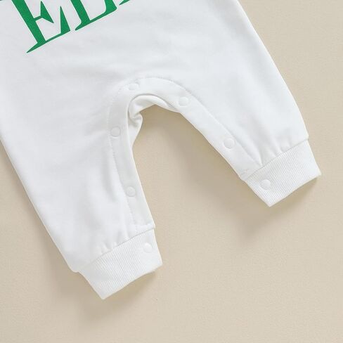 Ayalinggo Newborn Christmas Outfit Infant Baby Girl Boy Santa Onesie Long Sleeve My First Christmas Romper Jumpsuit Xmas Clothes (White,0-3 Months) in Saudi Arabia