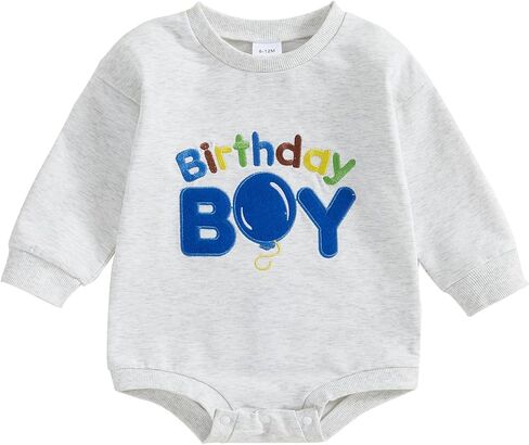 FYBITBO Baby Boy First Birthday Outfit Birthday Boy Shirt Bubble Romper Bodysuit 1st Birthday Outfit Boy Fall Clothes in Kuwait