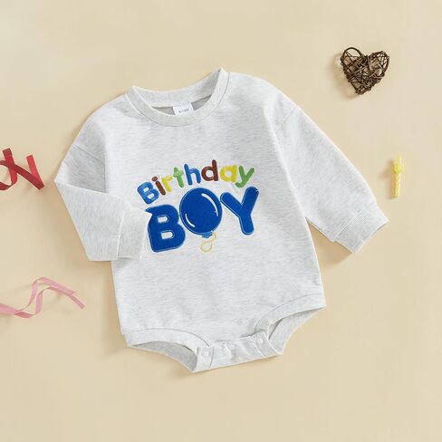 FYBITBO Baby Boy First Birthday Outfit Birthday Boy Shirt Bubble Romper Bodysuit 1st Birthday Outfit Boy Fall Clothes in Kuwait