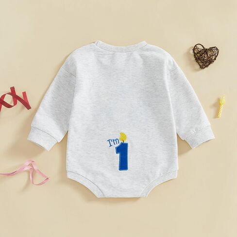 FYBITBO Baby Boy First Birthday Outfit Birthday Boy Shirt Bubble Romper Bodysuit 1st Birthday Outfit Boy Fall Clothes in Kuwait