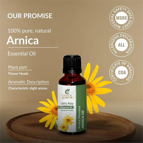 Arnica Flower Oil 15 ML (0.51 Fl.OZ) | 100% Pure Natural Undiluted Uncut Therapeutic Grade Arnica Montana in Kuwait