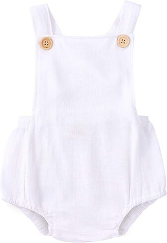 LOOLY Unisex Baby Sleeveless Bodysuit Cotton Bubble Backless Overalls in Kuwait