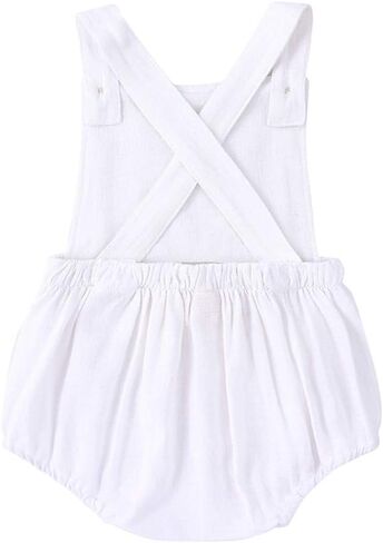 LOOLY Unisex Baby Sleeveless Bodysuit Cotton Bubble Backless Overalls in Kuwait
