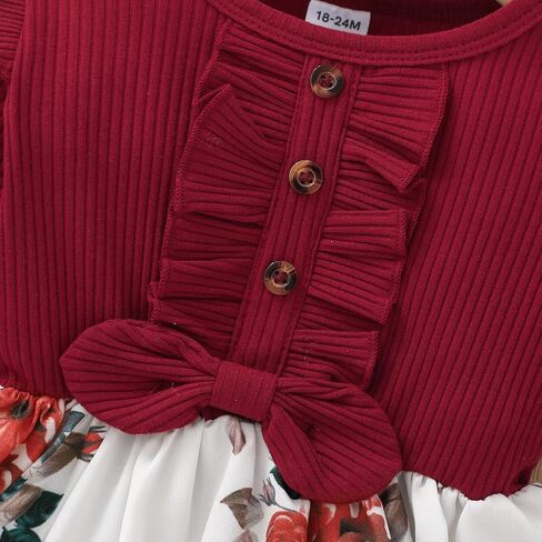 VINUOKER Toddler Girl Fall Dress Baby Girls Floral Dress Long Sleeve Clothes Winter Dress for Toddler Girls in Saudi Arabia