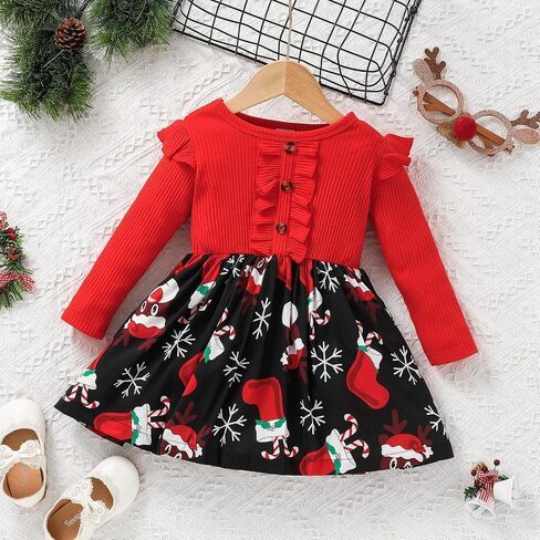VINUOKER Toddler Girl Fall Dress Baby Girls Floral Dress Long Sleeve Clothes Winter Dress for Toddler Girls in Saudi Arabia