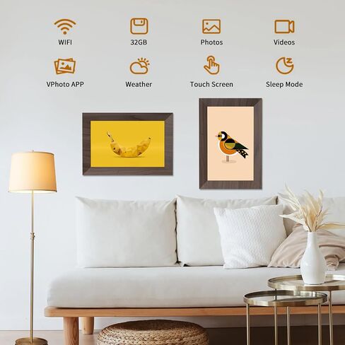10.1 Inch Digital Picture Frame Wi-Fi Smart Digital Picture Frames with HD IPS Touch Screen,Built in 32GB Memory,Slideshow/Wall Mountable/Share Videos,Share Moments Instantly via Uhale App in Saudi Arabia