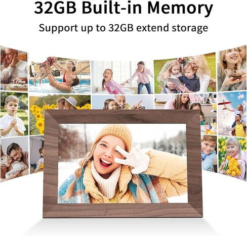 10.1 Inch Digital Picture Frame Wi-Fi Smart Digital Picture Frames with HD IPS Touch Screen,Built in 32GB Memory,Slideshow/Wall Mountable/Share Videos,Share Moments Instantly via Uhale App in Saudi Arabia
