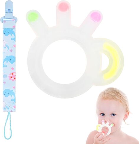 عضاضات للأطفال من عمر 6 إلى 12 شهرًا - ألعاب تسنين للأطفال مصنوعة من السيليكون الناعم، خالية من مادة BPA، مهدئة ومحفزة وسهلة الإمساك بألعاب التسنين للأطفال in Kuwait