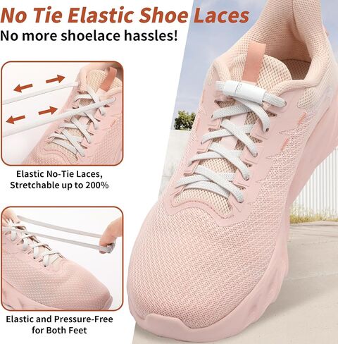 Lydia's Deal Elastic Shoe Laces - Elastic No Tie Shoelaces for Adults and Kids Sneakers, One Size Fits All Shoes, Black in Saudi Arabia