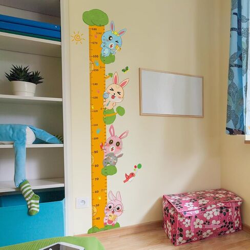 Rocket Self-adheve Vinyl Nursery Wall Decal Baby Growth Chart Sticker for Bedroom Play Room Peel and Stick Kindergarten Height Measure Mural in Kuwait