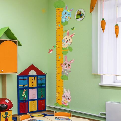Rocket Self-adheve Vinyl Nursery Wall Decal Baby Growth Chart Sticker for Bedroom Play Room Peel and Stick Kindergarten Height Measure Mural in Kuwait