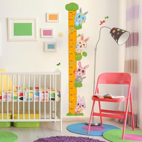 Rocket Self-adheve Vinyl Nursery Wall Decal Baby Growth Chart Sticker for Bedroom Play Room Peel and Stick Kindergarten Height Measure Mural in Kuwait