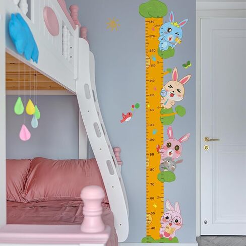 Rocket Self-adheve Vinyl Nursery Wall Decal Baby Growth Chart Sticker for Bedroom Play Room Peel and Stick Kindergarten Height Measure Mural in Kuwait
