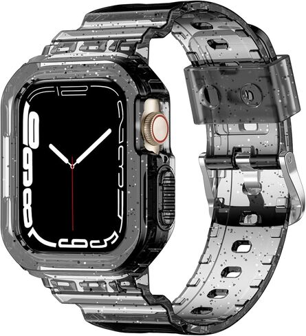 Compatible with Apple Watch Band 40mm 38mm 41mm 42mm 44mm 45mm 49mm Women Men, Crystals Clear Wristband with Bumper Case for iWatch Ultra 2/1 Series 9 8 7 SE/6 5 4 3 2 1 in Kuwait