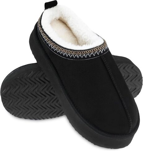 VONMAY Women's Cozy Platform Slippers, Warm Fleece-Lined Indoor Outdoor Slippers with Anti-Slip Sole, Stylish and Comfortable Winter House Shoes in Saudi Arabia