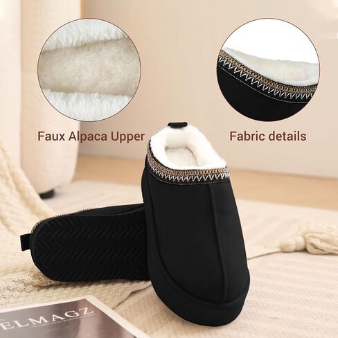 VONMAY Women's Cozy Platform Slippers, Warm Fleece-Lined Indoor Outdoor Slippers with Anti-Slip Sole, Stylish and Comfortable Winter House Shoes in Saudi Arabia