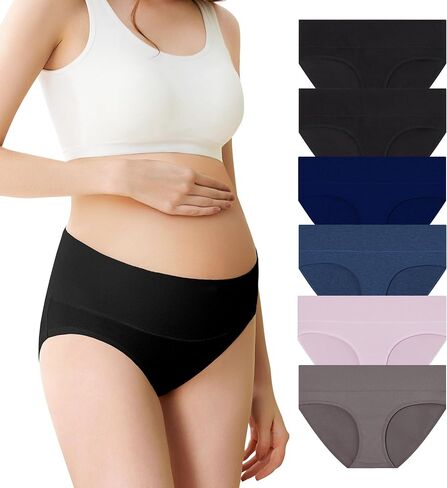 ملابس داخلية قطنية للحوامل من ماما، سراويل حمل نسائية قابلة للطي تحت الصدمات، سراويل حمل متعددة العبوات in Saudi Arabia