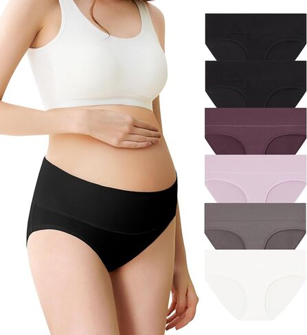 ملابس داخلية قطنية للحوامل من ماما، سراويل حمل نسائية قابلة للطي تحت الصدمات، سراويل حمل متعددة العبوات in Saudi Arabia