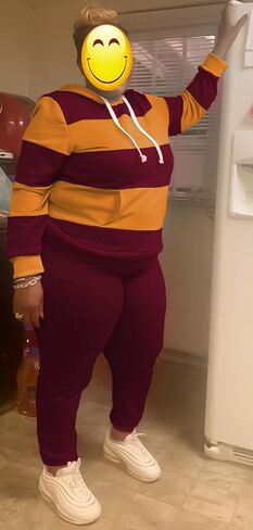 TOPONSKY Womens 2 Piece Tracksuit Long Sleeve Warm Up Outfit Patchwork Pants Set in Kuwait