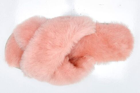 Women's Sheepskin Slippers Indoor Outdoor House Leather Shearling Fur Cross Band Slippers in Saudi Arabia