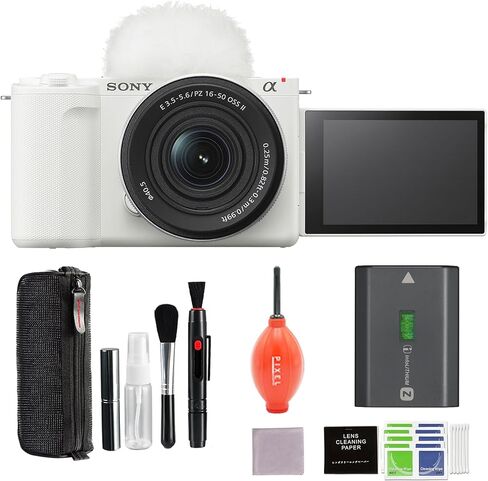 Sony Alpha ZVE10 II - APS-C Interchangeable Lens Mirrorless Camera (White) Bundle with Advanced Accessories | sony zve10 in Saudi Arabia