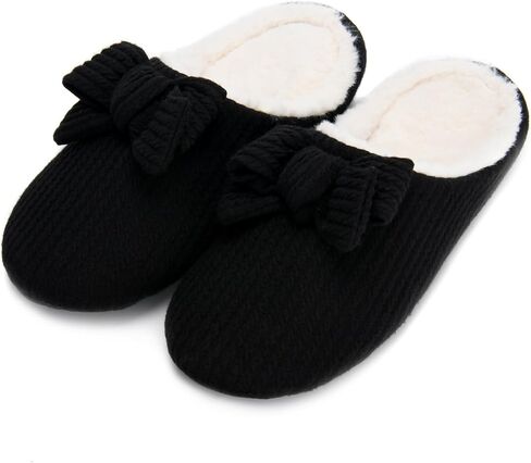 LORDFON Comfy Slippers for Women Indoor Women's Memory Foam Slippers Cute Knitted Bow Furry Warm Bedroom Womens House Shoes in Saudi Arabia