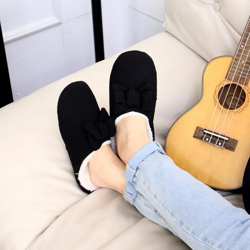 LORDFON Comfy Slippers for Women Indoor Women's Memory Foam Slippers Cute Knitted Bow Furry Warm Bedroom Womens House Shoes in Saudi Arabia