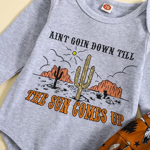 Western Newborn Baby Boy Outfits Cowboy Long Sleeve Rompers Long Pants Hat Set Infant Coming Home Clothes in Saudi Arabia