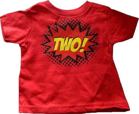 Custom Kingdom Boys Two SuperheroComic Book Hero 2nd Birthday Boy Shirt 2 Years Old Colorful Second Birthday T-Shirt in Saudi Arabia
