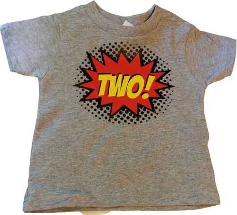 Custom Kingdom Boys Two SuperheroComic Book Hero 2nd Birthday Boy Shirt 2 Years Old Colorful Second Birthday T-Shirt in Saudi Arabia