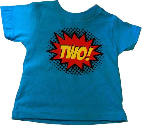 Custom Kingdom Boys Two SuperheroComic Book Hero 2nd Birthday Boy Shirt 2 Years Old Colorful Second Birthday T-Shirt in Saudi Arabia