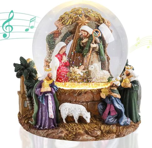 VCUTEKA Christmas Snow Globe, Musical Snow Globes Color Changing Swirling Glitter Battery Operated Lighted Snow Globes for Kids Gift and Home Décor in Saudi Arabia
